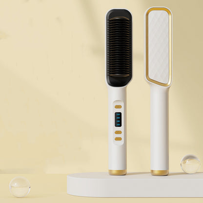 Wireless Hair Straightening And Curling Comb Tourmaline Ceramic Heating