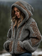 Soft Cardigan Hooded Zip Up With 3D Pattern For City Wear