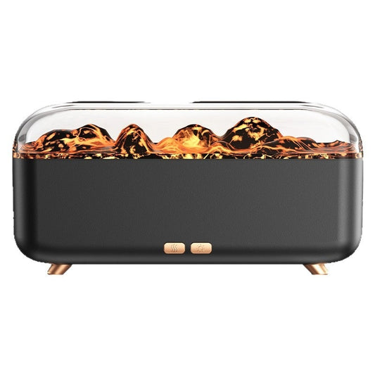 Home decor flame effect ultrasonic humidifier and aroma diffuser with mountain water visualization feature