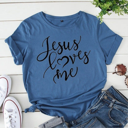 Soft Tee with Silk Cashmere Letter Print O-Neck for Women Comfort Fit