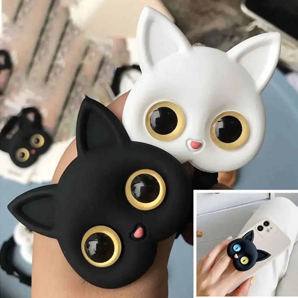 Cat 3D Cartoon Air Sac Bracket Phone Finger Grip Stand - Merch Gone Viral