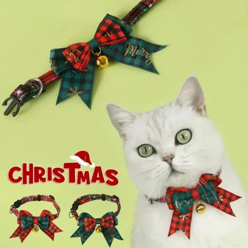 Cat Bow Tie Collar With Bell In Soft PP Cotton Adjustable For Festive Wear - Merch Gone Viral