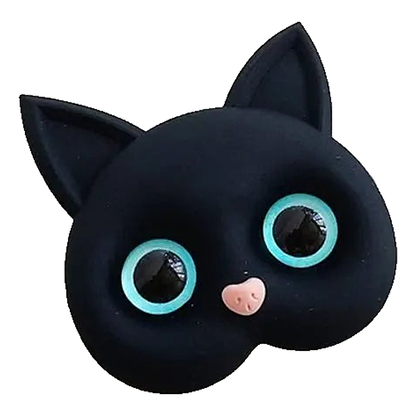 Detail view of the 3D cat phone grip and stand