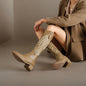 Retro Chunky Heel Embroidery Western Cowboy Boots for Women - Vintage Style Statement Boots