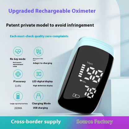Rechargeable Pulse Oximeter for Home Use with Long Battery Life