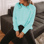 Soft Knit Sweater in Relaxed Fit with Enhanced Ease and Ruffle Neck
