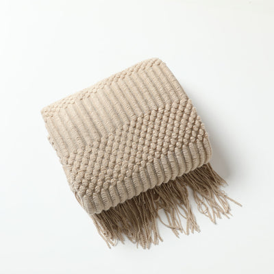 Nordic Luxury Blanket Hotel Bed Throw Bed Runner Tassel Shawl Blanket Bed Tail Cloth Cover Blanket B & B Bed Towel Knitted Blanket