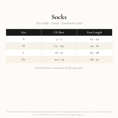 Socks Size Chart