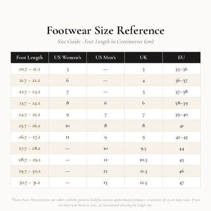 Footwear Size Chart