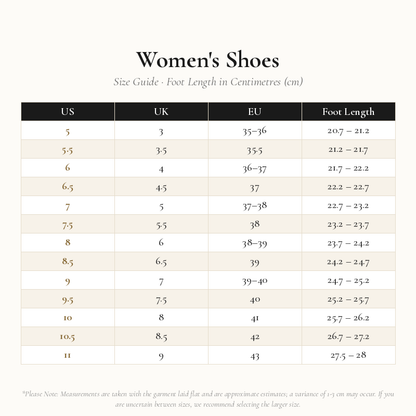 Women's Shoes Size Chart