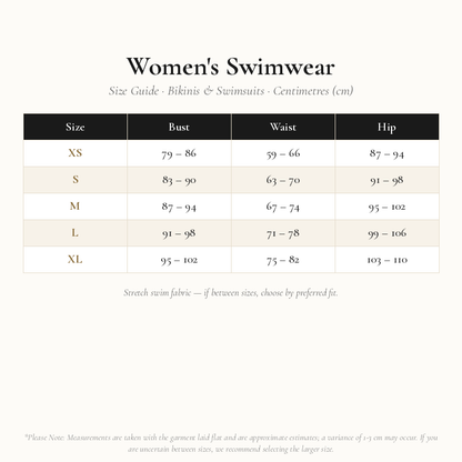 Women's Swimwear Size Chart