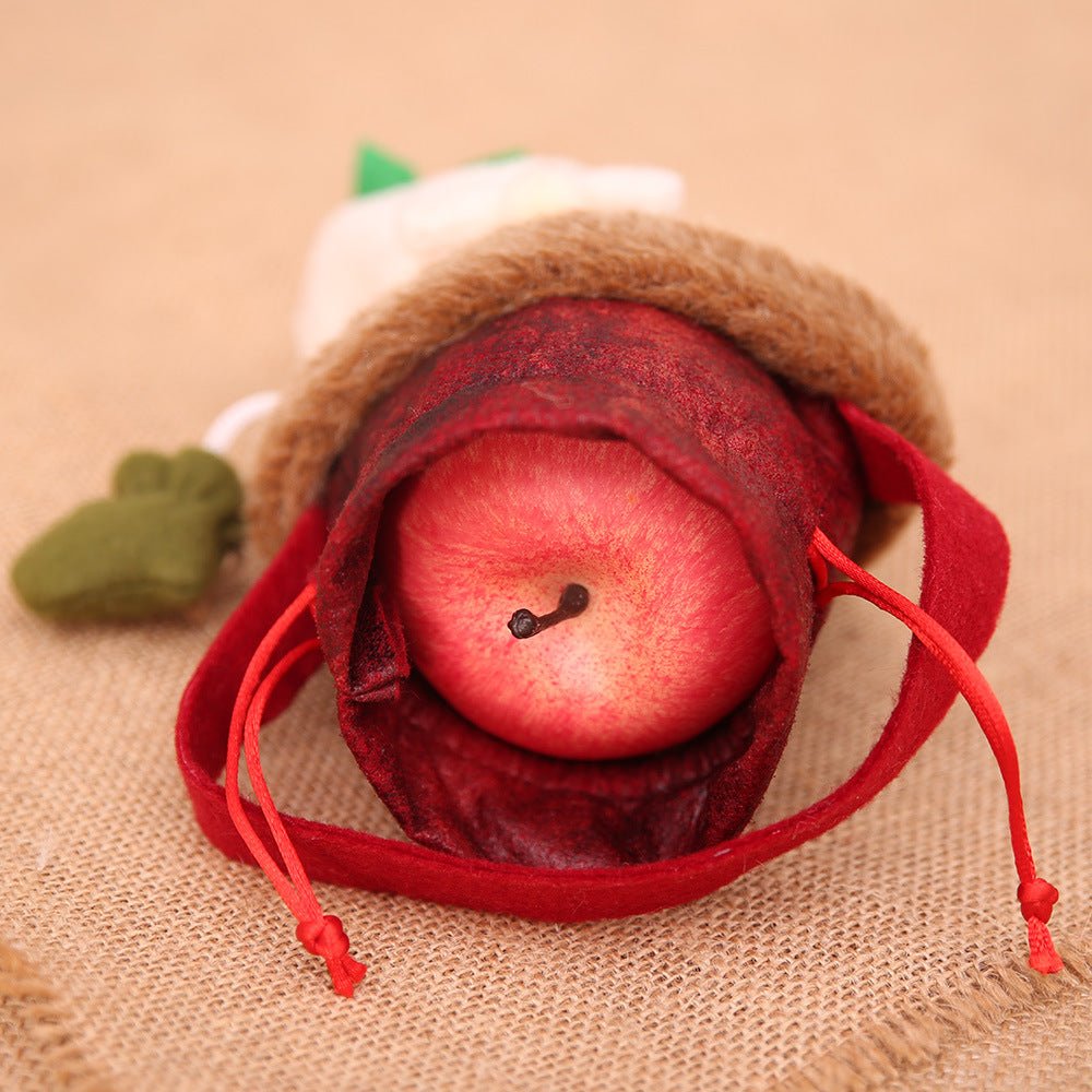 Christmas Eve Cloth Gift Bag With 3D Apple Cartoon Design - Merch Gone Viral
