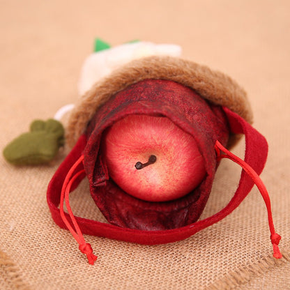 Christmas Eve Cloth Gift Bag With 3D Apple Cartoon Design - Merch Gone Viral