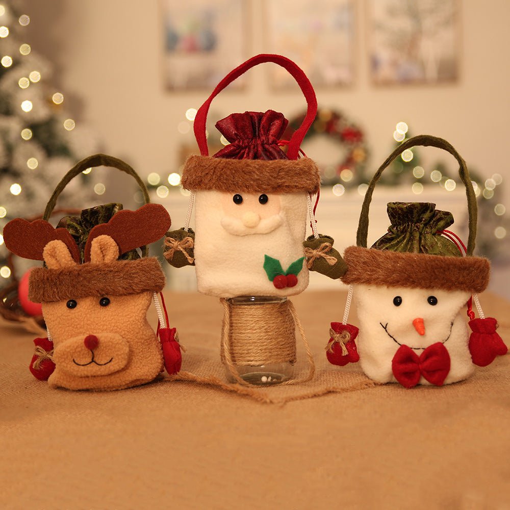 Christmas Eve Cloth Gift Bag With 3D Apple Cartoon Design - Merch Gone Viral