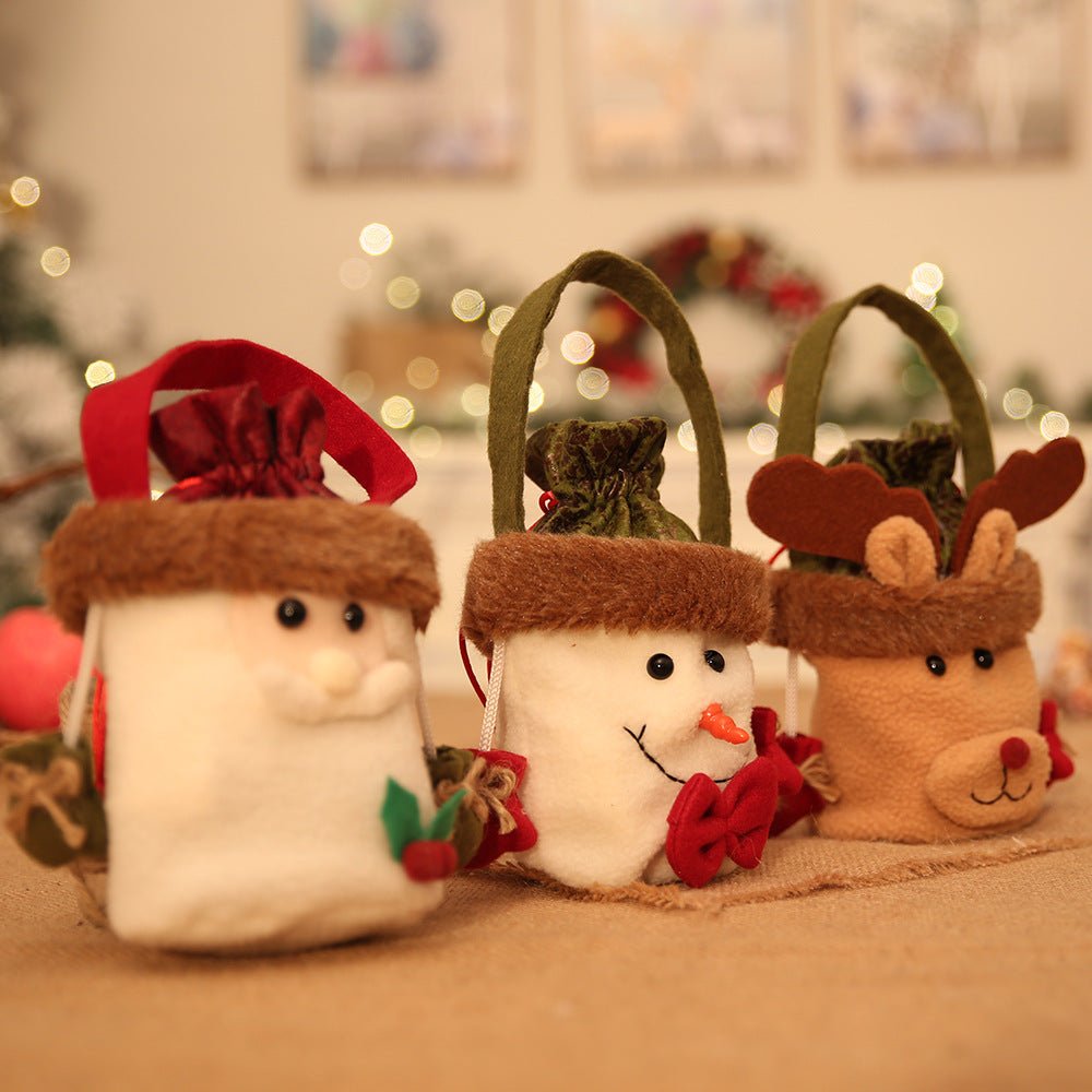 Christmas Eve Cloth Gift Bag With 3D Apple Cartoon Design - Merch Gone Viral
