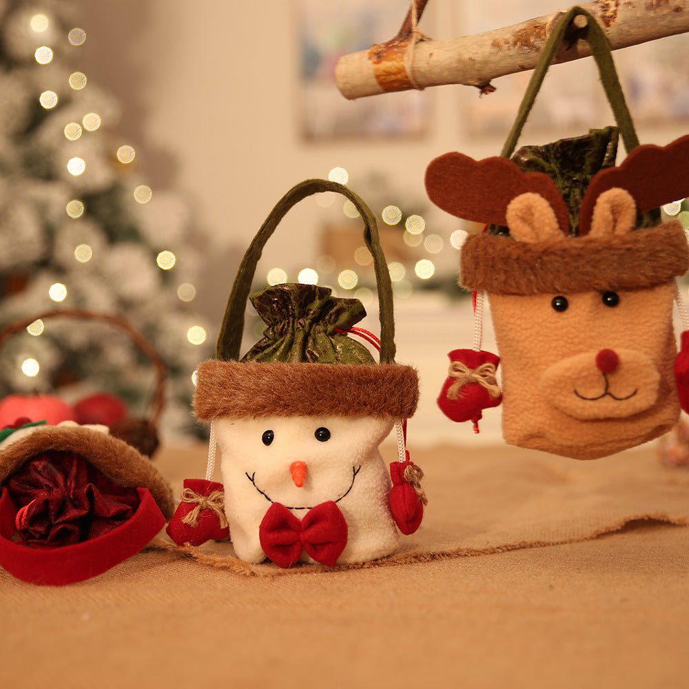 Christmas Eve Cloth Gift Bag With 3D Apple Cartoon Design - Merch Gone Viral