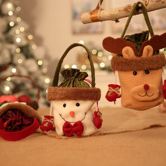 Christmas Eve Cloth Gift Bag With 3D Apple Cartoon Design - Merch Gone Viral