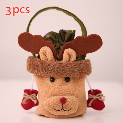 Christmas Eve Cloth Gift Bag With 3D Apple Cartoon Design - Merch Gone Viral