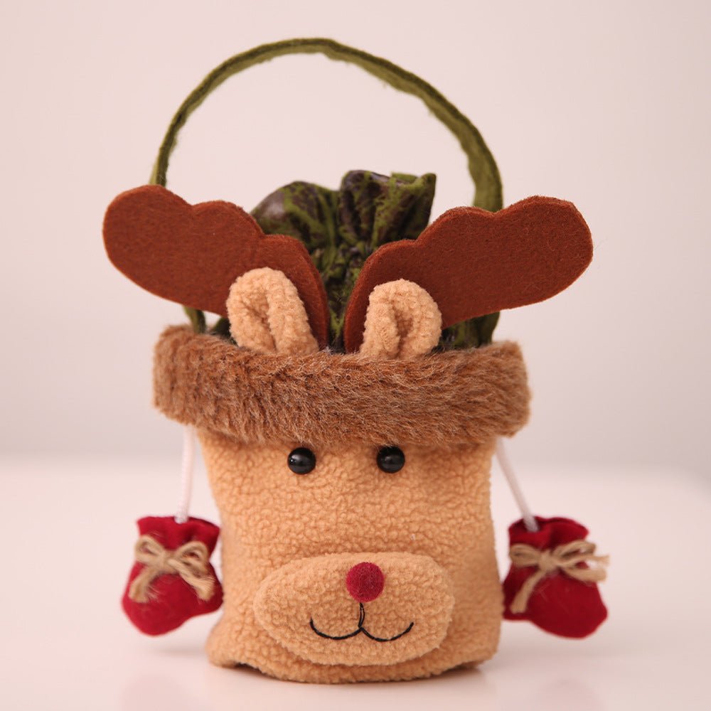 Christmas Eve Cloth Gift Bag With 3D Apple Cartoon Design - Merch Gone Viral