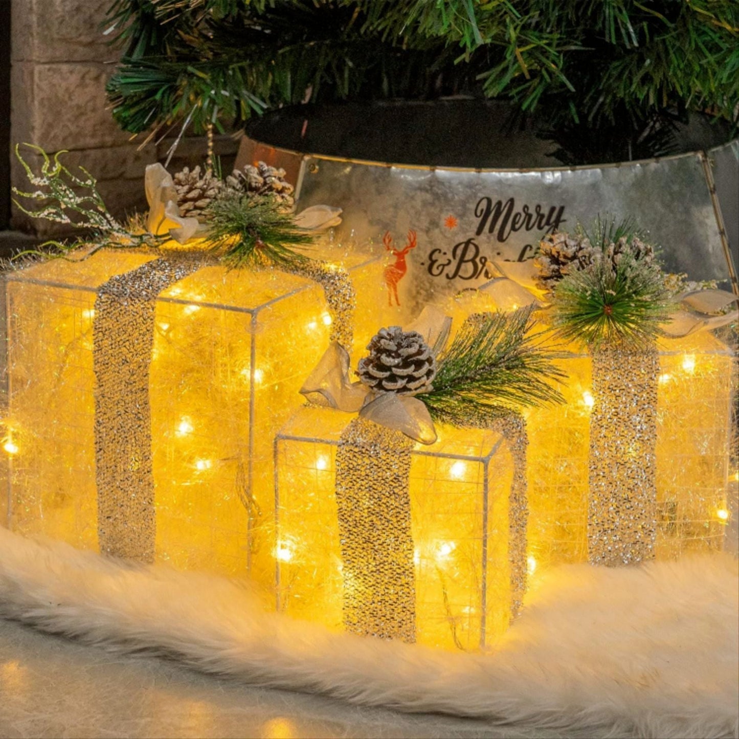 Christmas Gift Box Three - piece Set Gift Decoration - merch gone viral.