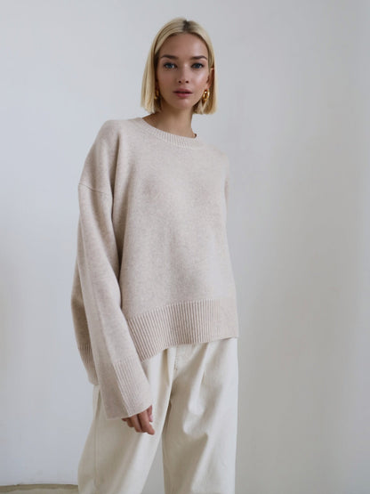 Core Spun Yarn Knit Pullover Sweater For Women Luxe Loose Fit Warmth - merch gone viral.