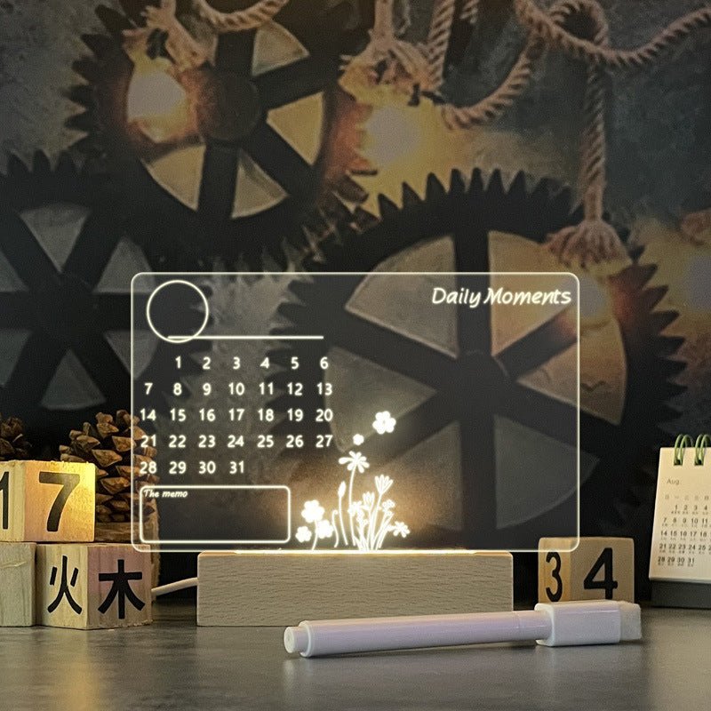 Creative USB LED Message Board Night Light With Pen Acrylic Decor Gift - Merch Gone Viral