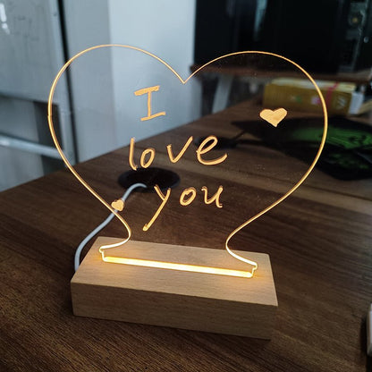 Creative USB LED Message Board Night Light With Pen Acrylic Decor Gift - Merch Gone Viral