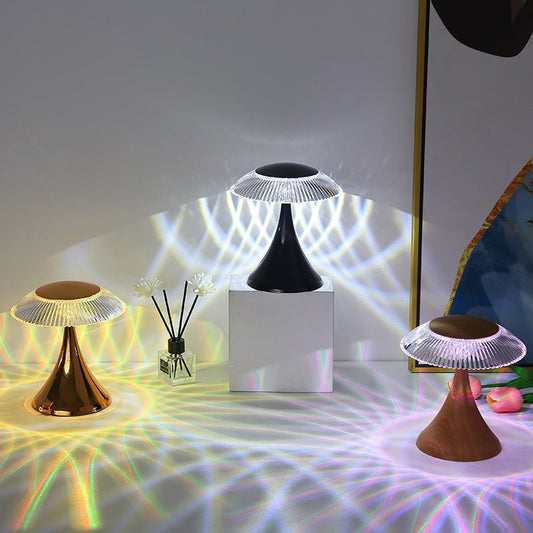 Crystal Table Lamp With Touch Control For PC Bedside Delivers A Crystal Silhouette, Gold Finish, And 16 RGB Modes. - merch gone viral.