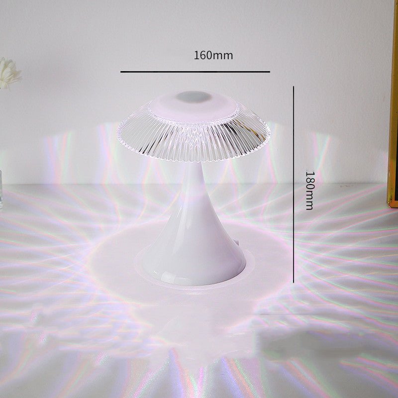 Crystal Table Lamp With Touch Control For PC Bedside Delivers A Crystal Silhouette, Gold Finish, And 16 RGB Modes. - merch gone viral.