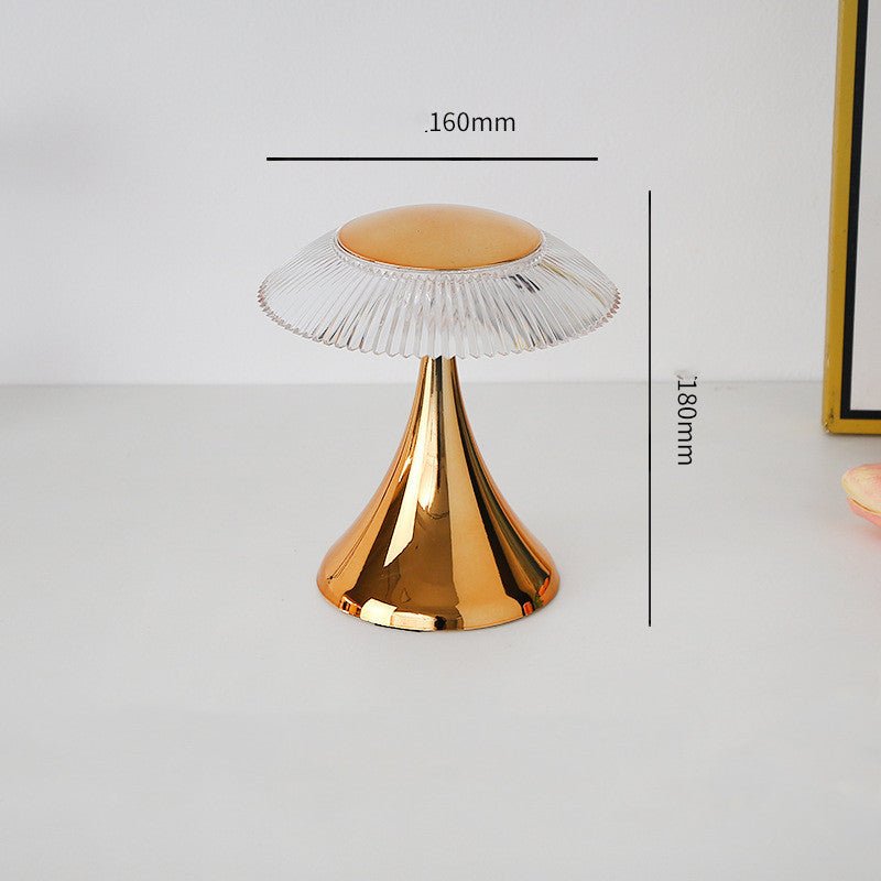 Crystal Table Lamp With Touch Control For PC Bedside Delivers A Crystal Silhouette, Gold Finish, And 16 RGB Modes. - merch gone viral.