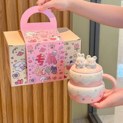 Cute Birthday Cake Mug With Lid And Spoon - merch gone viral.