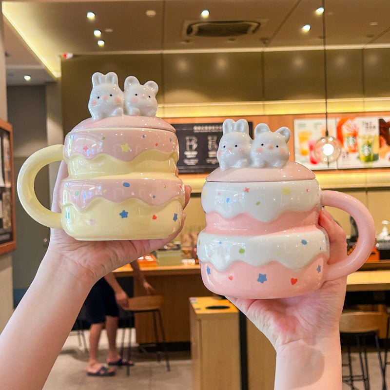Cute Birthday Cake Mug With Lid And Spoon - merch gone viral.