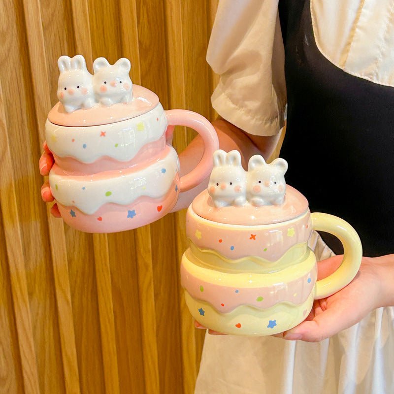 Cute Birthday Cake Mug With Lid And Spoon - merch gone viral.