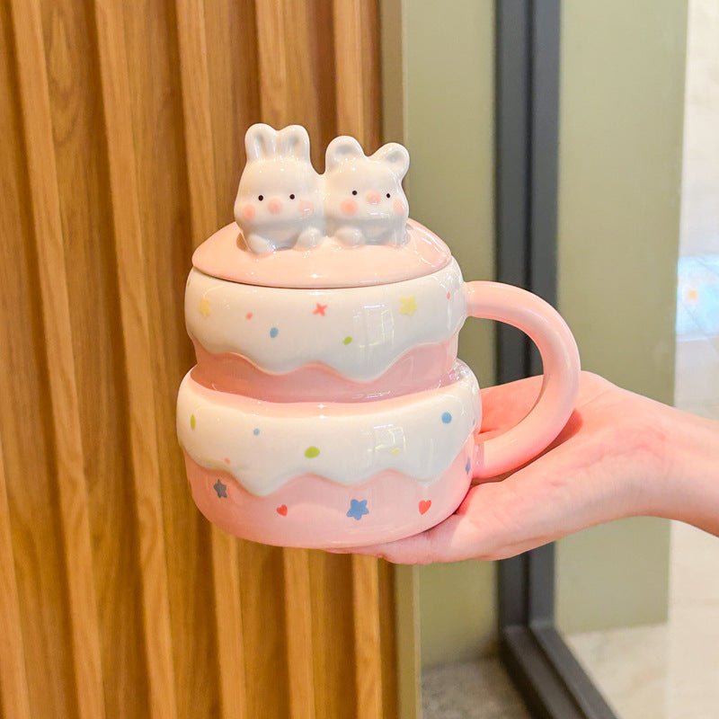 Cute Birthday Cake Mug With Lid And Spoon - merch gone viral.