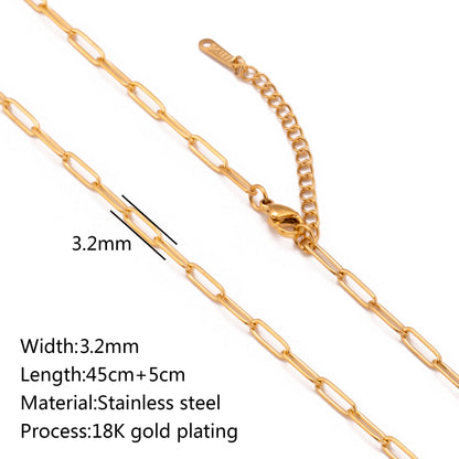 Durable Lip Chain Necklace with 18K Gold Color Vacuum Plating
