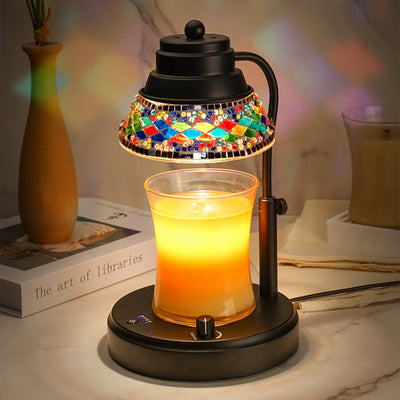Soft Ambient Crystal Glass Candle Melting Lamp With Low Voltage Glow