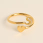 Durable Stainless Steel Ring with 18K Gold Plating and Initials