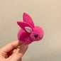 Soft Hair Barrettes for Kids with Bunny Wool Silhouette
