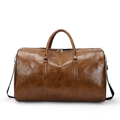 Polyurethane Leather Gym Bag with Soft Touch Finish and Structured Silhouette for Workouts and Travel