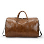 Polyurethane Leather Gym Bag with Soft Touch Finish and Structured Silhouette for Workouts and Travel