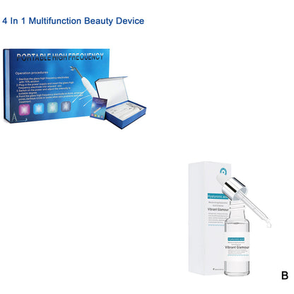 Hyaluronic acid facial serum bottle with dropper next to its white packaging box