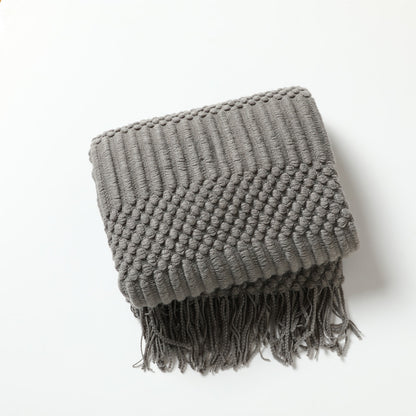 Nordic Luxury Blanket Hotel Bed Throw Bed Runner Tassel Shawl Blanket Bed Tail Cloth Cover Blanket B & B Bed Towel Knitted Blanket