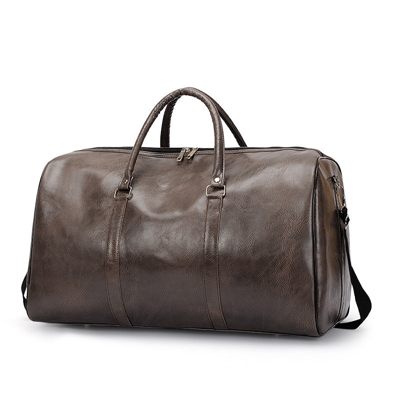 Polyurethane Leather Gym Bag with Soft Touch Finish and Structured Silhouette for Workouts and Travel