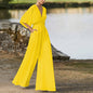 Wireless Jumpsuit with Deep V-Neck and High Waist for Women