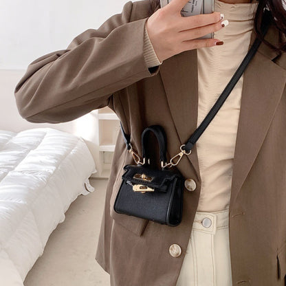 Compact Leather Crossbody Bag with One Shoulder Strap