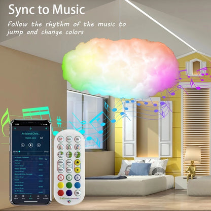 2026 USB Cloud Light With App Control And Music Synchronization 3D RGBIC Ambient Lighting Cloud Simulation For Bedroom