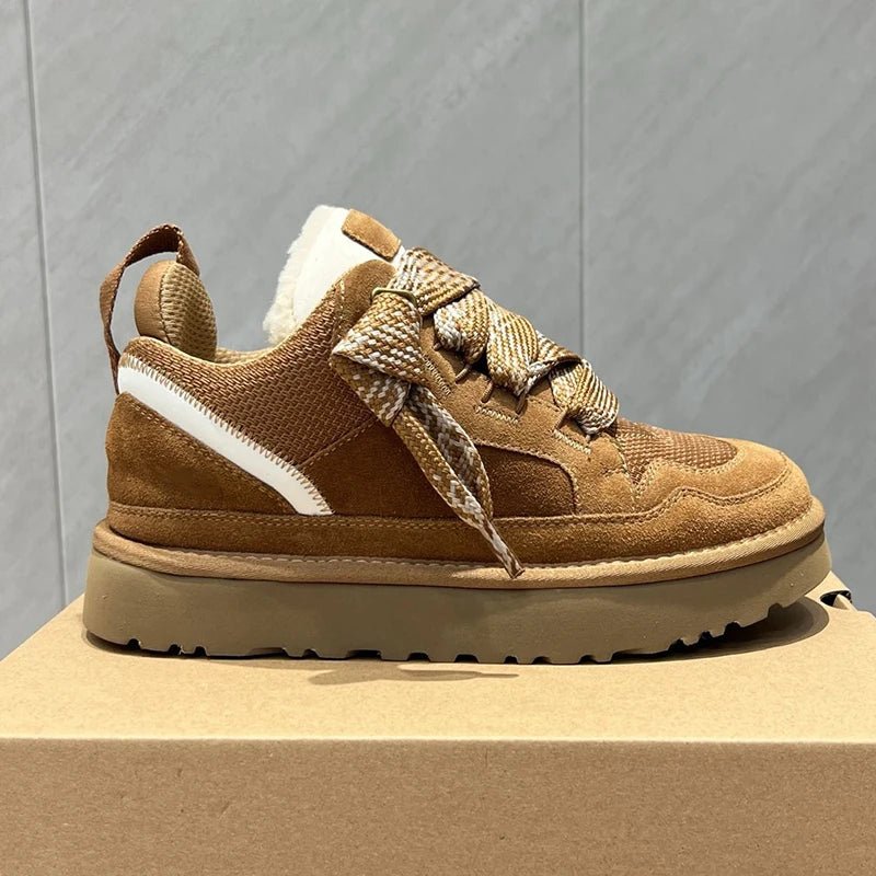 Designer Suede Platform Boots - Luxury Lace - Up Unisex Designer Shoes with Plush Comfort - merch gone viral.