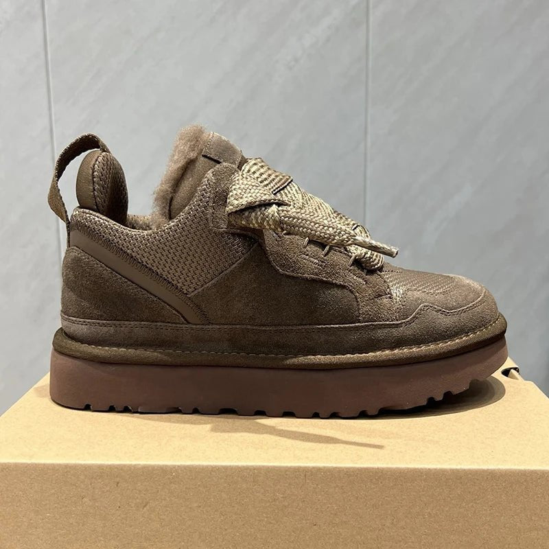 Designer Suede Platform Boots - Luxury Lace - Up Unisex Designer Shoes with Plush Comfort - merch gone viral.