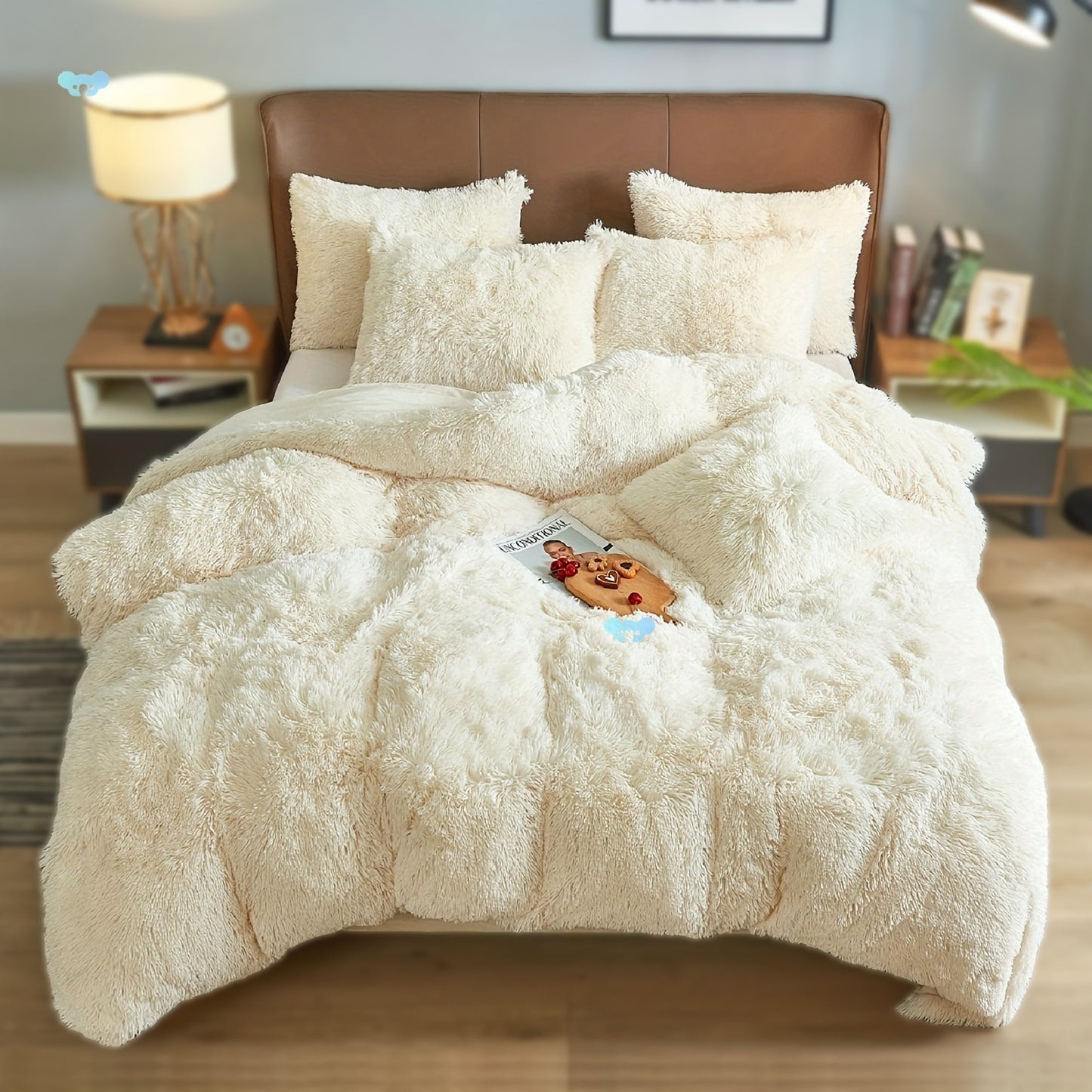 4PCs Plush Duvet Cover Set Luxury Ultra Soft Velvet Duvet