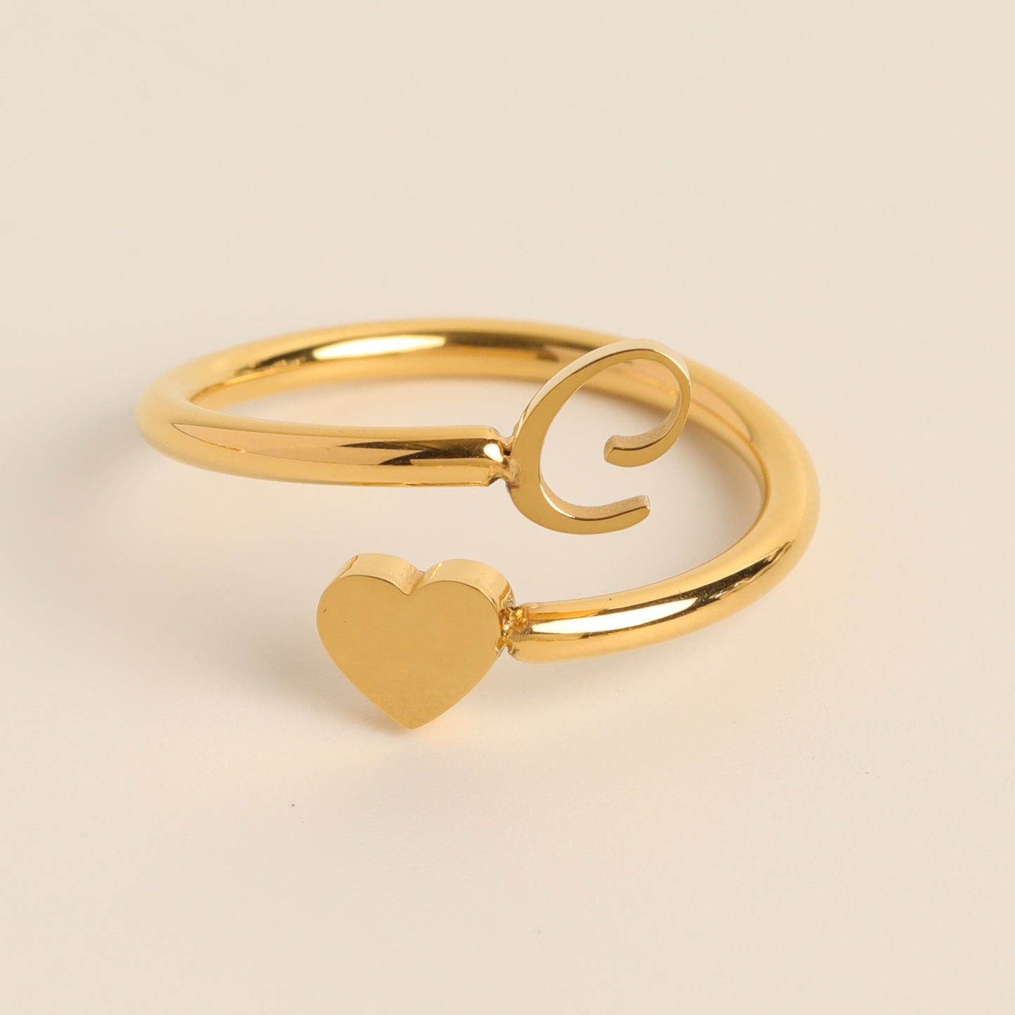 Durable Stainless Steel Ring with 18K Gold Plating and Initials